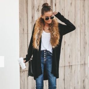 Vici nocturnal faux fur cardigan